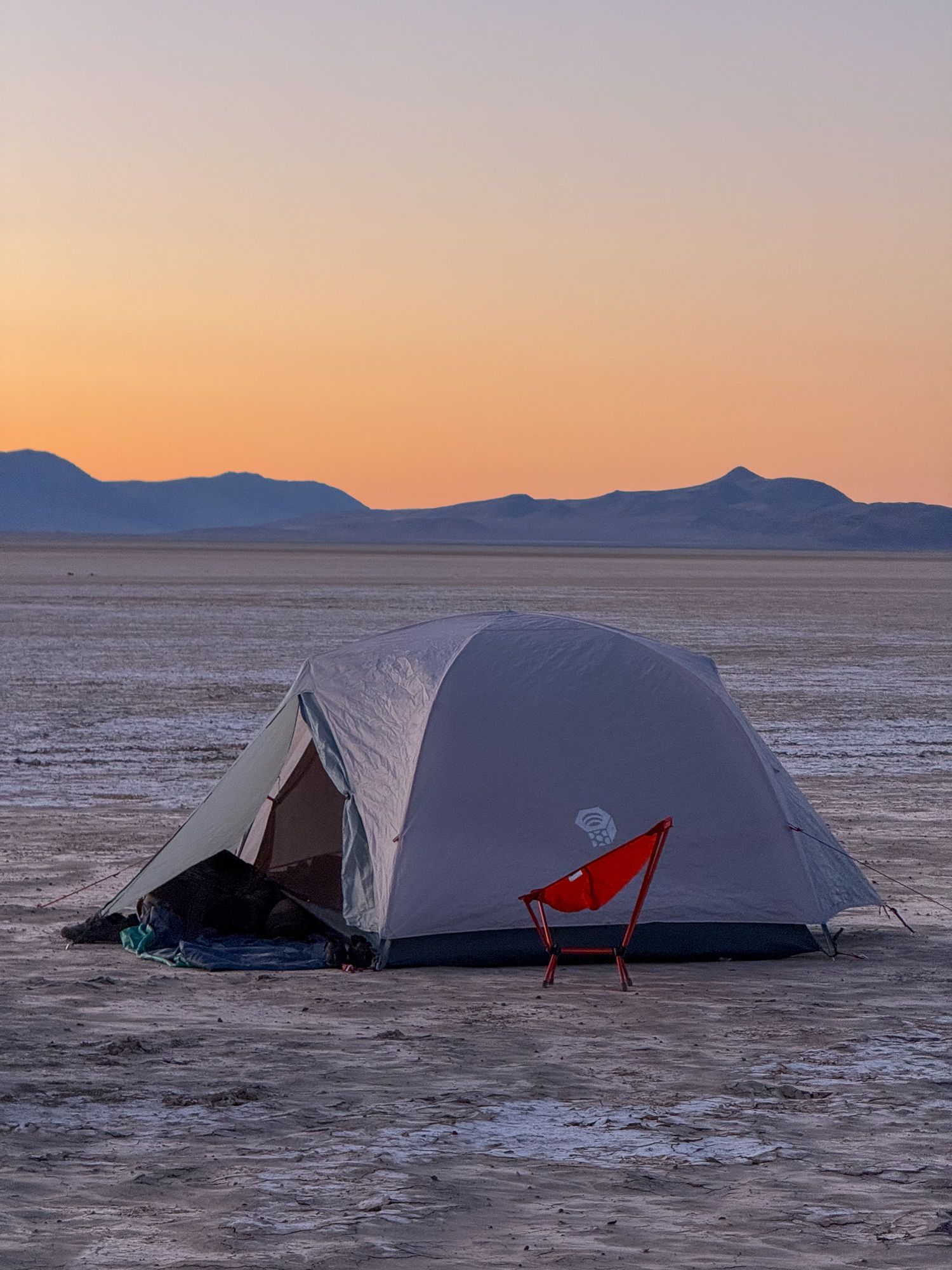 Camp at the edge of the sagebrush, June 4 evening