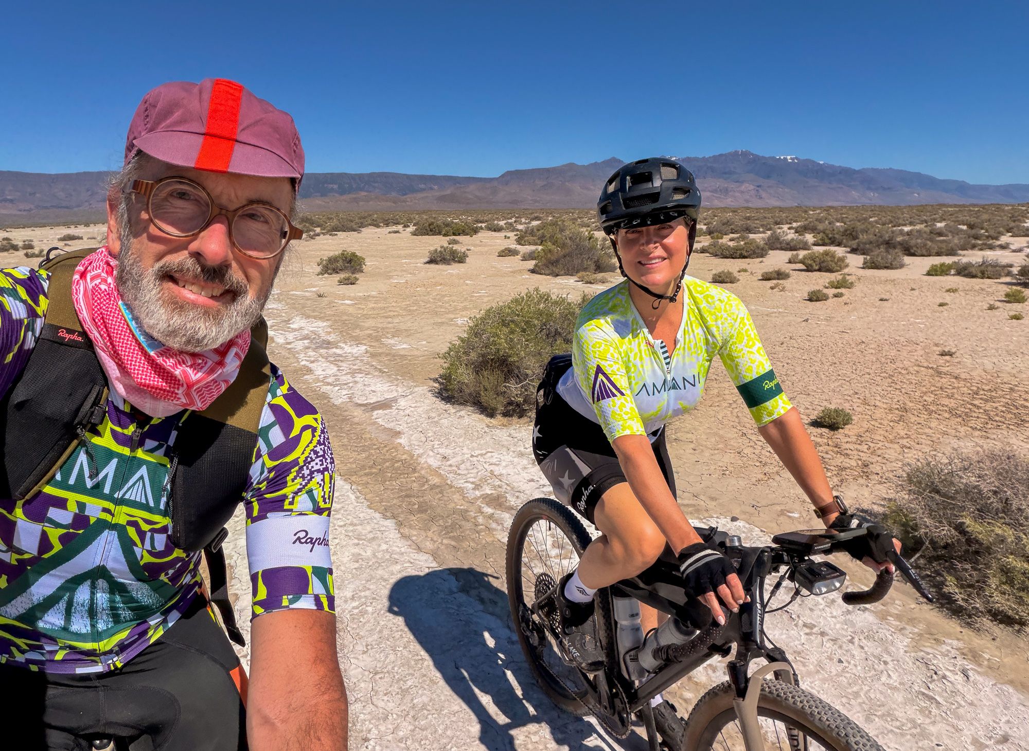 Faint desert road south through sagebrush
