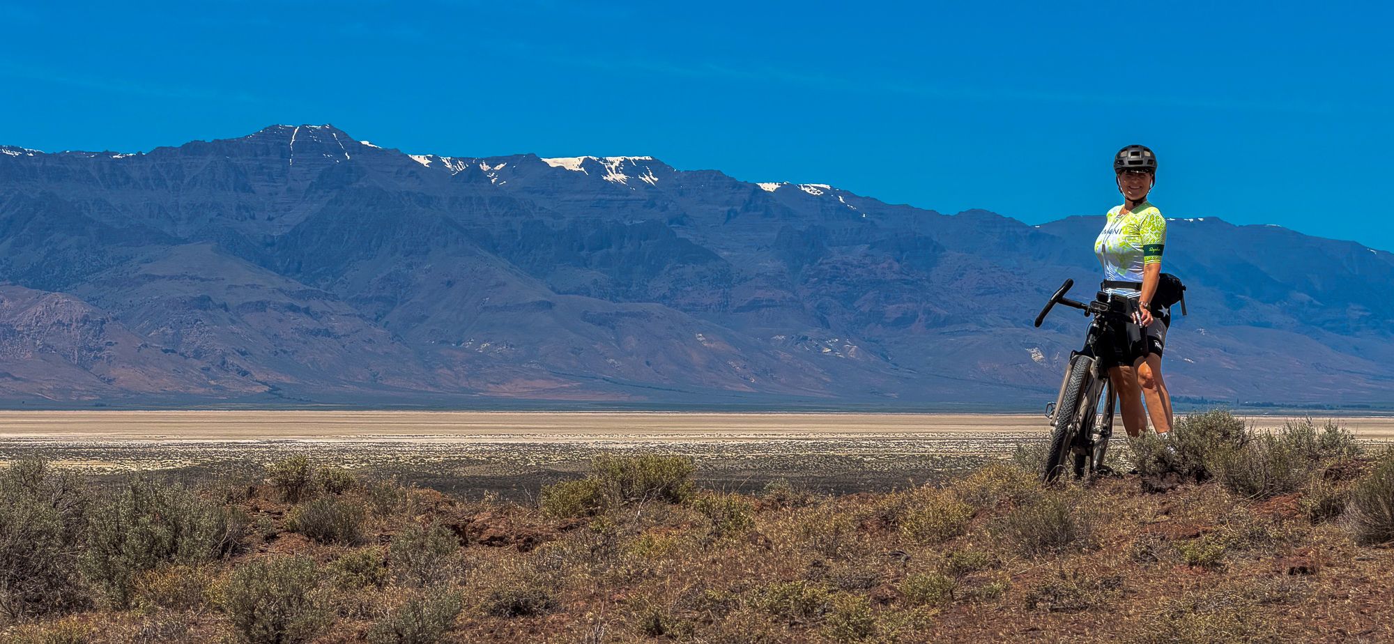 Looking out over the playa from the crest