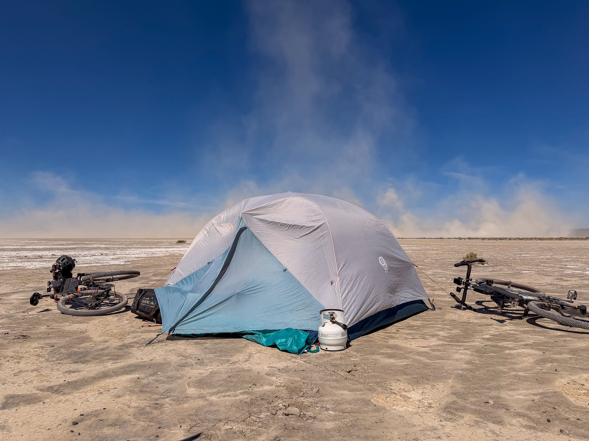 Dust storm approaching on the Alvord Playa